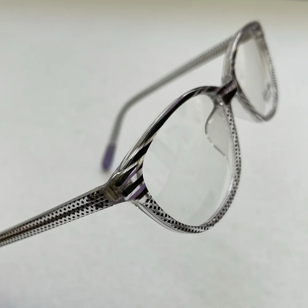 NWT Lido West Coconut Purple Stripe Polka Dot Eyeglass Frame
